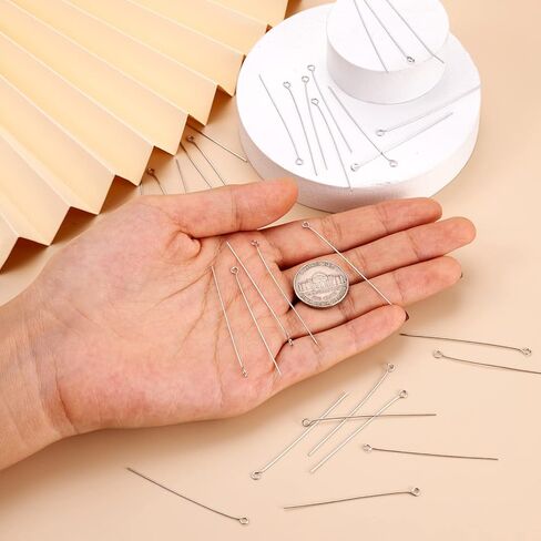 Pandahall 100 قطعة 22 مقياس من الفولاذ المقاوم للصدأ دبابيس عيون مفتوحة 2 بوصة (50 مم) لصنع المجوهرات بنفسك in Kuwait