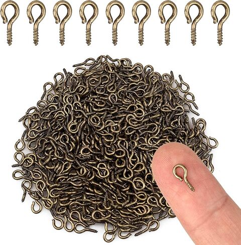 500PCS 4 x 8mm Small Screw Eye Pins for Jewelry Making, Mini Eyelets Threaded Clasps Hooks for Art DIY, Metal Hoop Peg/Bracelet Connectors in Kuwait
