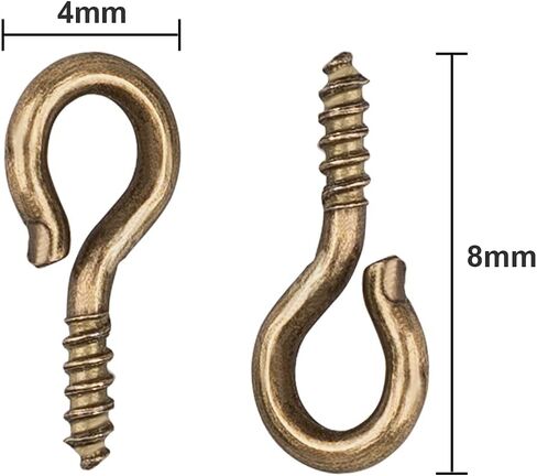 500PCS 4 x 8mm Small Screw Eye Pins for Jewelry Making, Mini Eyelets Threaded Clasps Hooks for Art DIY, Metal Hoop Peg/Bracelet Connectors in Kuwait