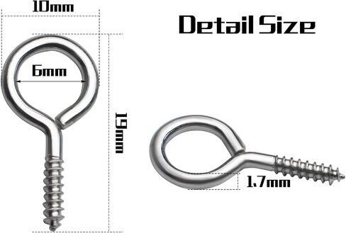 BronaGrand Small Eye Hooks,100pcs 13x7mm Mini Eye Pins Eye Screw Hooks Metal Eyelets Screw Eye Lags for Resin Jewelry Bead Plastic Wood in Kuwait