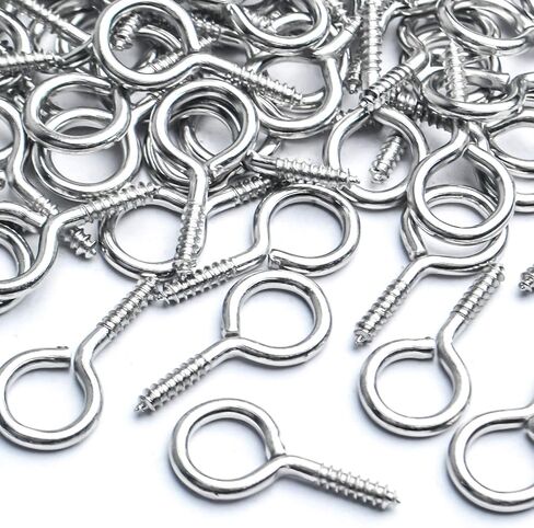 BronaGrand Small Eye Hooks,100pcs 13x7mm Mini Eye Pins Eye Screw Hooks Metal Eyelets Screw Eye Lags for Resin Jewelry Bead Plastic Wood in Kuwait