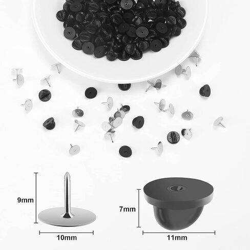 JANYUN 40 Pairs Rubber Blank Pin Backs Butterfly Clutch Backings Holder in Kuwait