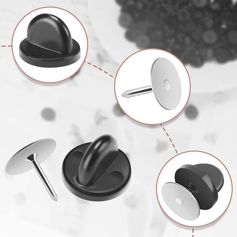 JANYUN 40 Pairs Rubber Blank Pin Backs Butterfly Clutch Backings Holder in Kuwait