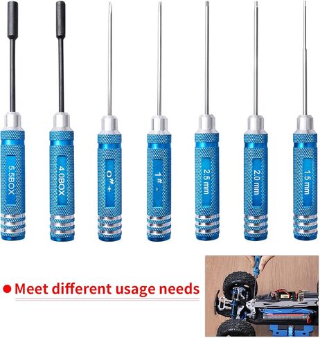 RC Car Tool Kit, Screwdriver Set (Flat,Phillips, Hex) Screw Kits Tray Pliers Wrench RC Hobby Tool Kit for Multirotors Done Airplane Boat Hardware Compatible with Traxxas Arrma Axial Redcat RC Models in Saudi Arabia