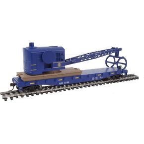 Walthers Trainline Flatcar with Logging Ready to Run Crane - Chessie/Baltimore and Ohio 9151, Blue and Yellow in Saudi Arabia