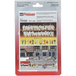 Preiser 75100 Unpainted Figure Set Package(72); 1:120 TT Scale Railroad Workers, Passers by, Passengers TT Model Figure in Kuwait