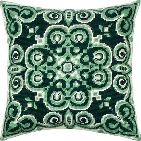 Ornamental Embroidery Kit for Adults and Beginners — Baghdad 16″ × 16″ with Clear, Precise Printed Design on Cotton Canvas; Includes 2 Needles, Yarn, and Easy-Read Chart