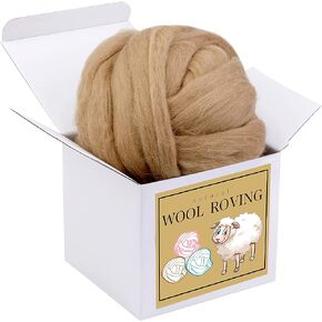 QMNNMA Wool Roving Bulk, 14.1oz White Needle Felting Wool, Wool Chunky Yarn in Saudi Arabia