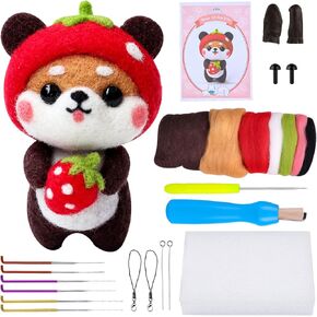 BAGERLA Needle Felting Beginner Kits Felt Animals Wool Felting Kits Complete Needle Felting Tools and Supplies for DIY Felting Starters and Kids