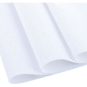 6 PCS Cross Stitch Aida Fabric 14 Count, 18 by 12 Inch, Classic Reserve Cross Stitch Aida Cloth for Home DIY Embroidery Decoration, White in Saudi Arabia