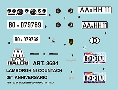 Italeri 3684 1: 24 Lamborghini Countries Motif 25th Anniversary Vehicles in Saudi Arabia