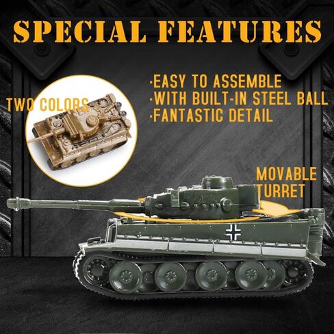 ViiKONDO Toy Tank Model Kit Military Vehicle 1/144 Scale WWII German Tiger Heavy Tank vs Panther Medium Tank Plastic Assembly Army Wargame Gift for Men (16 pcs) in Saudi Arabia