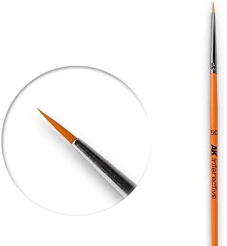 AK-Interactive Round Brush 5/0 Synthetic 600 - Model Building Paints and Tools # AK-600 in Saudi Arabia