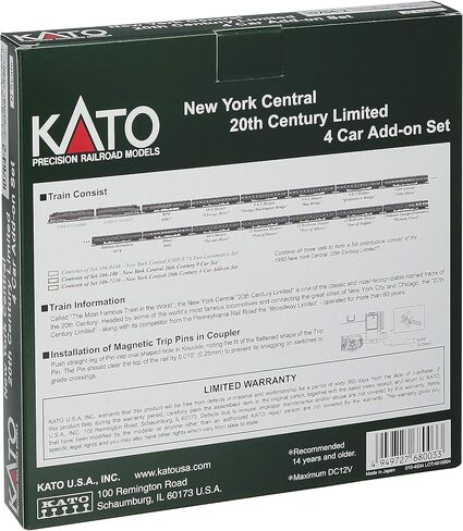 كاتو مجموعة ملحقات سيارات ان سكيل نيويورك سنترال 20th Century Limited من يو اس ايه موديل ترين برودكتس (106-7130) in Kuwait