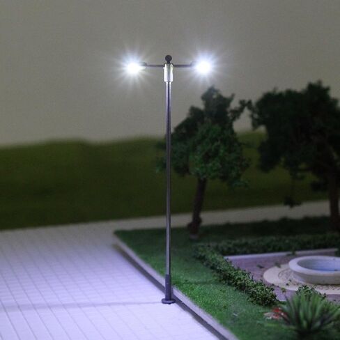 LQS11W 10pcs Model Railway Train Lamp Post Street Bright White Lights N TT Scale LEDs New in Saudi Arabia