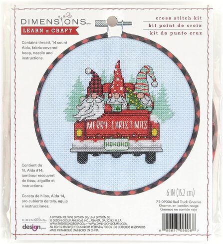 Dimensions 70-08998 Winter Farm Christmas Counted Cross Stitch Kit, 18" x 6", 14 Cnt. Blue Aida, 5pcs in Kuwait