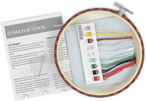 Dimensions 70-08998 Winter Farm Christmas Counted Cross Stitch Kit, 18" x 6", 14 Cnt. Blue Aida, 5pcs in Kuwait