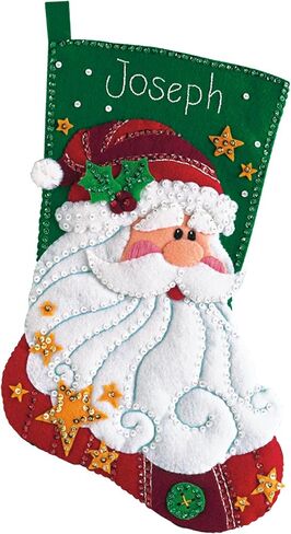 Whimsical Dimensions Counted Cross Stitch Kit Santa's Truck Stocking - 16"(1 Pc.) - Christmas Stocking, DIY Gift for Loved Ones, Ideal for Festive Events in Saudi Arabia