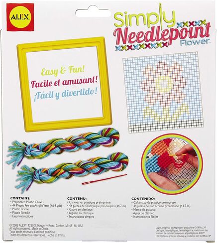 Alex Craft Simply Needlepoint Flower Kids Art and Craft Activity, Gift for Beginners in Needlepoint, A Skill That Lasts a Lifetime, for Ages 5 and up (Pack of 2) in Saudi Arabia