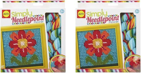 Alex Craft Simply Needlepoint Flower Kids Art and Craft Activity, Gift for Beginners in Needlepoint, A Skill That Lasts a Lifetime, for Ages 5 and up (Pack of 2) in Saudi Arabia