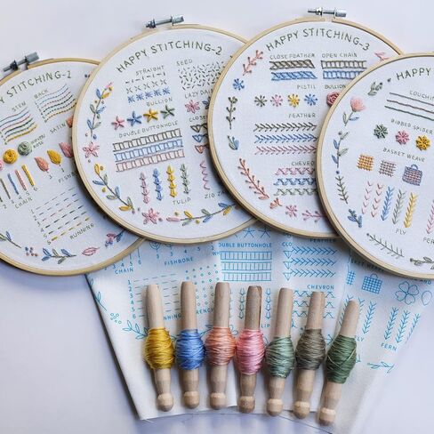 ETSPIL Embroidery Kit for Adults, 2 Hoops, 4K Slow-Mo, Pre-Printed Patterns in Saudi Arabia