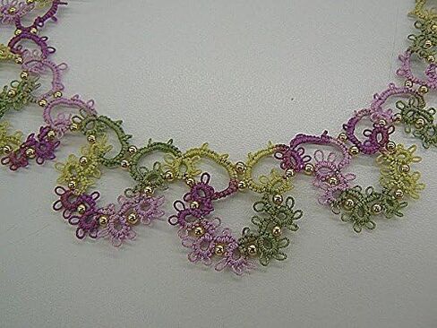 Simthread 6 Colors 3-Ply Metallic Shuttle Tatting Yarn 50 Meters Each for Shuttle Tatting Jewellery lacemaking in Kuwait