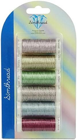 Simthread 6 Colors 3-Ply Metallic Shuttle Tatting Yarn 50 Meters Each for Shuttle Tatting Jewellery lacemaking in Kuwait