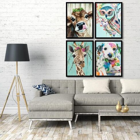 LWZAYS 4 Pack Cross Stitch Kits-Stamped Cross Stitch Kits for Adults Landscape Counted DIY Embroidery Needlepoint Kits Home Decor 12x16inch in Kuwait