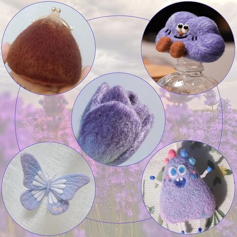 Wonvoc Needle Felting Wool 2.82 OZ, 8 Colors Wool Roving, Winter Dunes in Kuwait