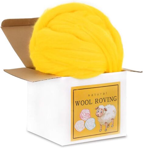 Wool Roving Bulk - 8.82oz/250g Super Wool Chunky Yarn, Wool Roving Top for Needle Felting, Soft Felting Wool Supplies for Hand Spinning, Felting, Blending, Weaving and DIY Craft in Kuwait