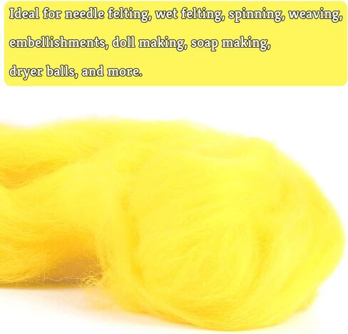 Wool Roving Bulk - 8.82oz/250g Super Wool Chunky Yarn, Wool Roving Top for Needle Felting, Soft Felting Wool Supplies for Hand Spinning, Felting, Blending, Weaving and DIY Craft in Kuwait