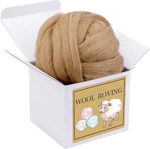 Wool Roving Bulk - 8.82oz/250g Super Wool Chunky Yarn, Wool Roving Top for Needle Felting, Soft Felting Wool Supplies for Hand Spinning, Felting, Blending, Weaving and DIY Craft in Kuwait