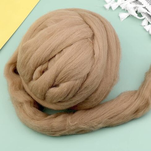Wool Roving Bulk - 8.82oz/250g Super Wool Chunky Yarn, Wool Roving Top for Needle Felting, Soft Felting Wool Supplies for Hand Spinning, Felting, Blending, Weaving and DIY Craft in Kuwait