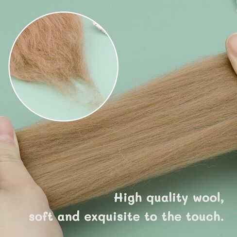 Wool Roving Bulk - 8.82oz/250g Super Wool Chunky Yarn, Wool Roving Top for Needle Felting, Soft Felting Wool Supplies for Hand Spinning, Felting, Blending, Weaving and DIY Craft in Kuwait