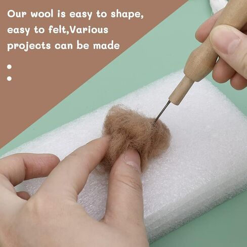 Wool Roving Bulk - 8.82oz/250g Super Wool Chunky Yarn, Wool Roving Top for Needle Felting, Soft Felting Wool Supplies for Hand Spinning, Felting, Blending, Weaving and DIY Craft in Kuwait