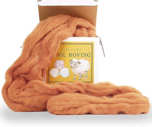 Wool Roving Bulk - 8.82oz/250g Super Wool Chunky Yarn, Wool Roving Top for Needle Felting, Soft Felting Wool Supplies for Hand Spinning, Felting, Blending, Weaving and DIY Craft in Kuwait