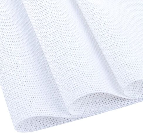 6 PCS Cross Stitch Aida Fabric 14 Count, 18 by 12 Inch, Classic Reserve Cross Stitch Aida Cloth for Home DIY Embroidery Decoration, White in Kuwait