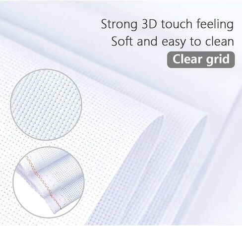 6 PCS Cross Stitch Aida Fabric 14 Count, 18 by 12 Inch, Classic Reserve Cross Stitch Aida Cloth for Home DIY Embroidery Decoration, White in Kuwait