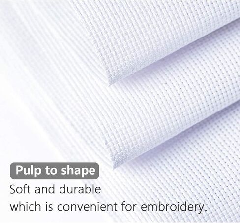6 PCS Cross Stitch Aida Fabric 14 Count, 18 by 12 Inch, Classic Reserve Cross Stitch Aida Cloth for Home DIY Embroidery Decoration, White in Kuwait