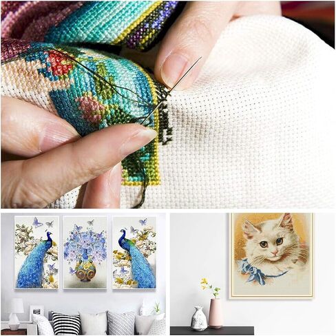 6 PCS Cross Stitch Aida Fabric 14 Count, 18 by 12 Inch, Classic Reserve Cross Stitch Aida Cloth for Home DIY Embroidery Decoration, White in Kuwait