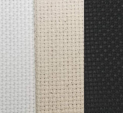 KCS 3 pc of 12" x 18" 18CT Counted Cotton Aida Cloth Cross Stitch Fabric (Antique White +Cream+Khaki) in Saudi Arabia
