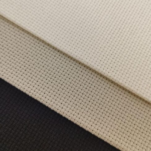 KCS 3 pc of 12" x 18" 18CT Counted Cotton Aida Cloth Cross Stitch Fabric (Antique White +Cream+Khaki) in Saudi Arabia