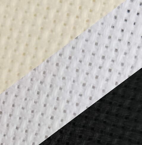 KCS 3 pc of 12" x 18" 18CT Counted Cotton Aida Cloth Cross Stitch Fabric (Antique White +Cream+Khaki) in Kuwait