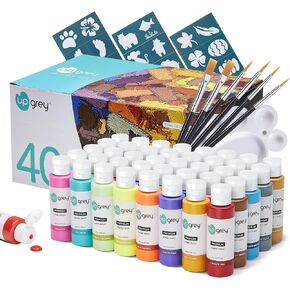 Fabric Paint Set for Clothes, 20 Colors(60ml/2oz Each) Permanent Textile Paint with 6 Brushes, 1 Palette, Washable Fabric Paint, Art Supplies for Clothes, Canvas, T-Shirts, Jeans, Bags, DIY Projects