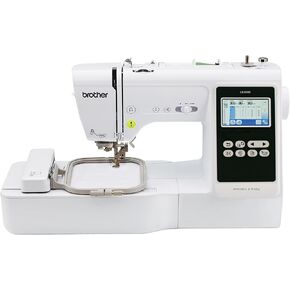 ماكينة الخياطة والتطريز Brother SE600، 80 تصميمًا، 103 غرز مدمجة، محوسبة، منطقة دائرية 4 × 4 بوصة، شاشة LCD تعمل باللمس 3.2 بوصة، 7 أقدام متضمنة وقاعدة جانبية، SA177 in Kuwait
