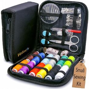 Vellostar Sewing Kit for Adults - A Portable Needle and Thread Kit with Essential Sewing Supplies and Accessories for Small Clothing Repairs, a Basic Travel Mending Set for Beginners and Pros