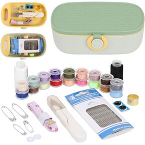 Sewing Project Kit, Portable Family Sewing Supplies Repair Kit, Premium Traveler Sewing Kit Sewing Thread Accessories DIY Sewing Supplies Organizer Plastic Sewing Box Needle