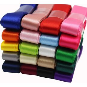 1-1/2 Inch Wide Solid Color Double Sided Polyester Satin Ribbon 20 Colors X 2 Yard Each Total 40 Yds Per Package in Saudi Arabia