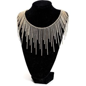 THARAHT Rhinestone Fringe Trim Irregular Fringe Trim Rhinestone Ribbon Tassel Chain for Jeans Clothing Accessories DIY Decoration 0.5 Yard,Gold