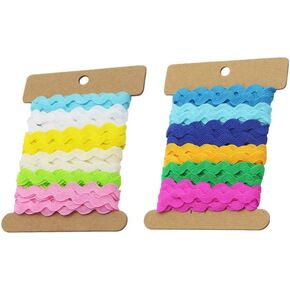Exceart 2 RIC rac Ribbon Roll 8mm Rick Rack Trim Braid Woven Trim Ribbon Tape for Sewing Wrapping Crafting Wedding Baby Shower Party Sewing Rick Rack Decoration RIC rac Trim (6 Yards)